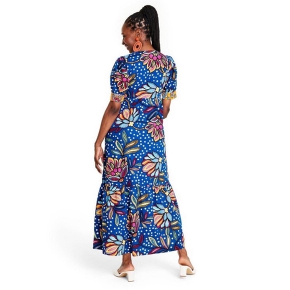 Tabitha Brown for Target Mixed Floral/Polka Dot Print Puff Sleeve Dress - Picture 5 of 14